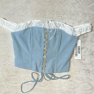 Urban Outfitters off the shoulder corset crop top‎
